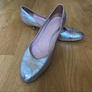 Giuseppe Zanotti Silver Kitten Heels 40.5